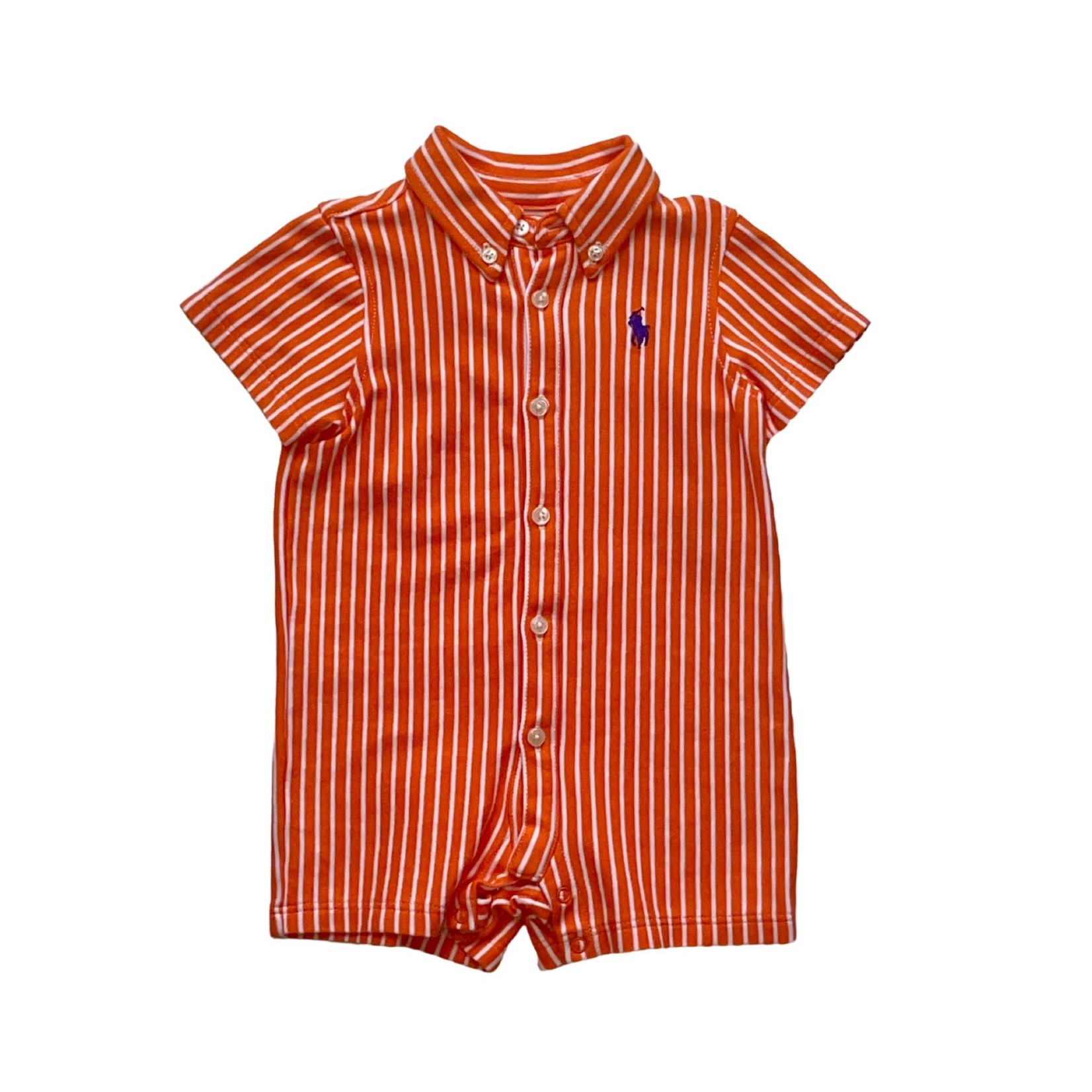 Ralph Lauren Cotton Stripe One Piece Orange
