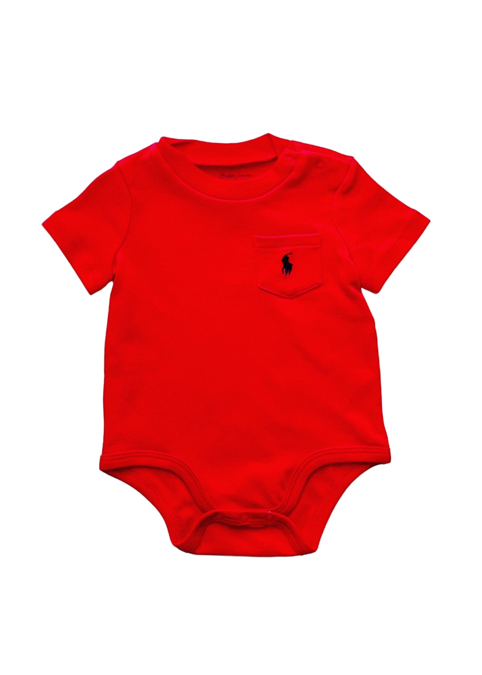 Ralph Lauren Baby Boy Red Interlock Bodysuit