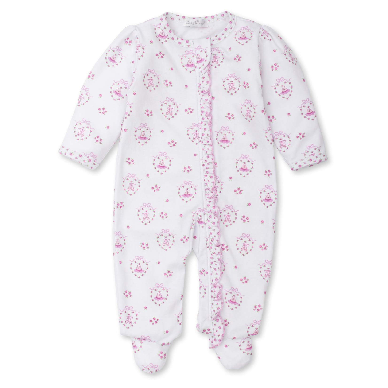 Kissy Kissy Tatiana Co. Rosebuds En Pointe Footie with Zipper