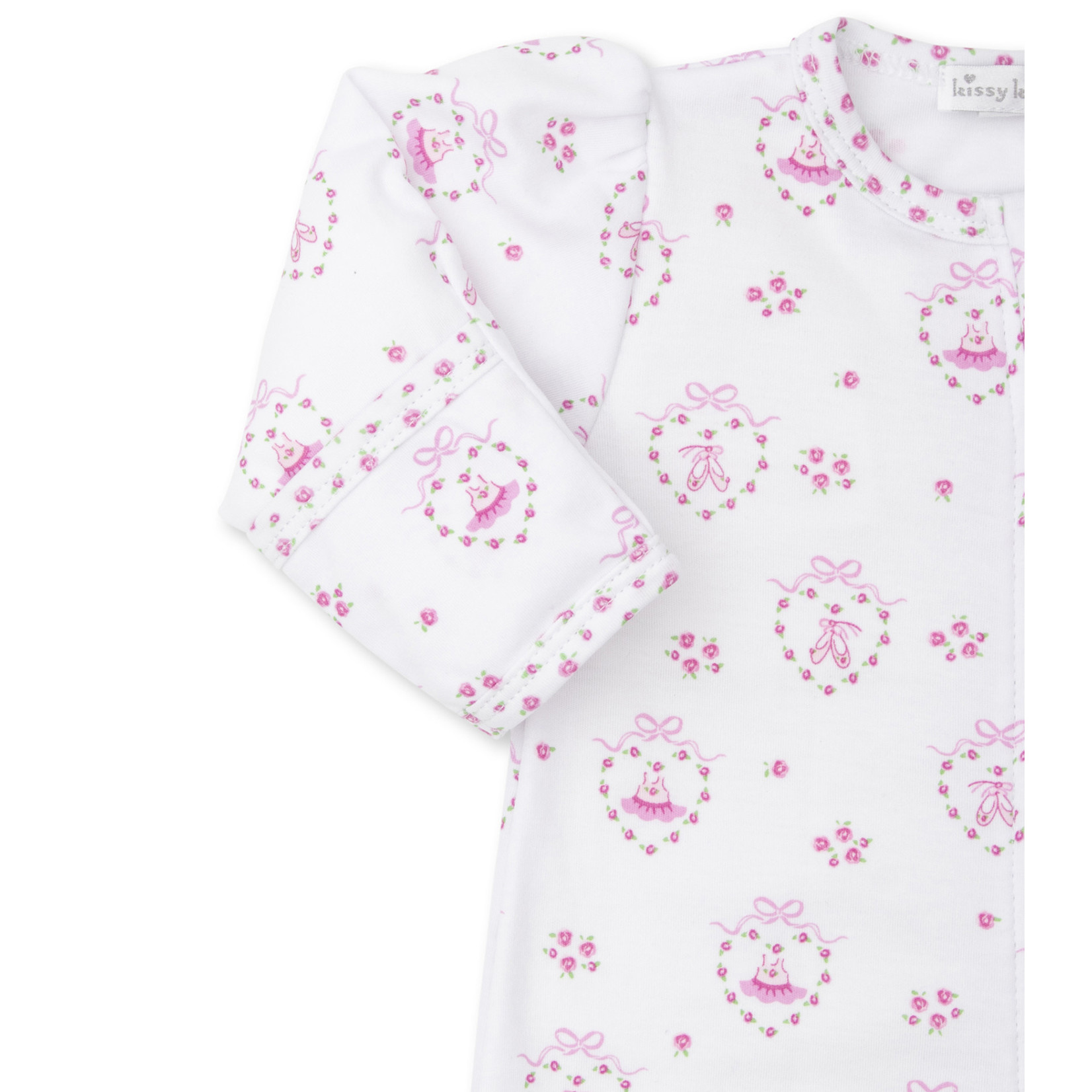 Kissy Kissy Tatiana Co. Rosebuds En Pointe Footie with Zipper