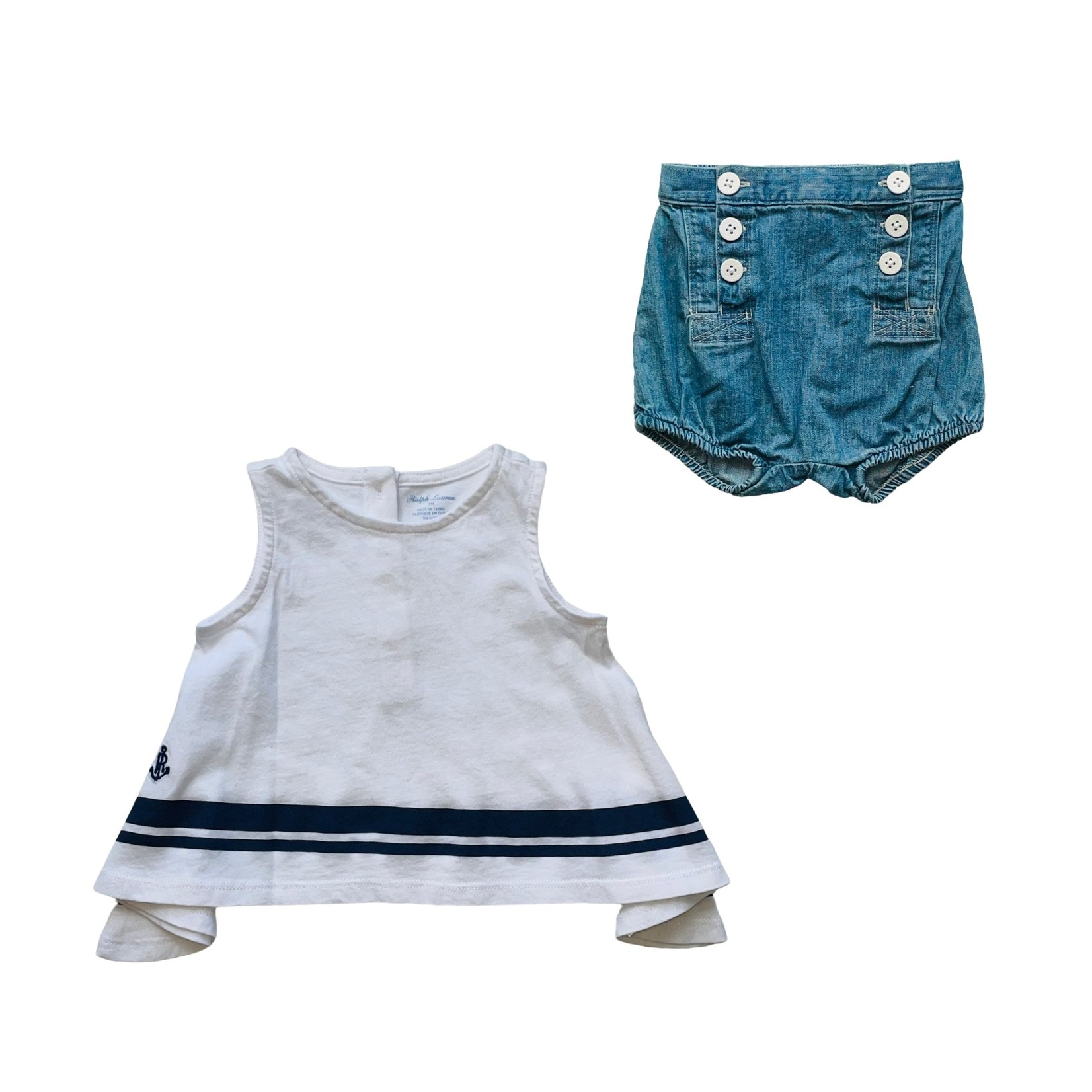 Ralph Lauren Rayon Stripe Tank Short Set