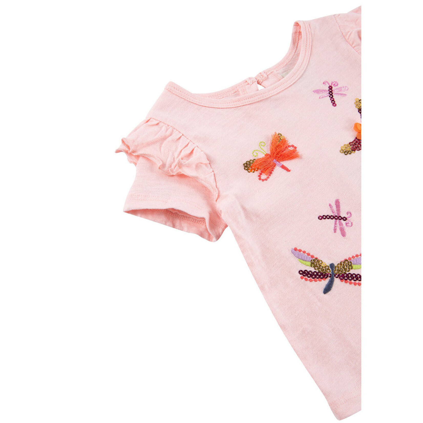 Peek Aren't You Curious Dragonfly Embellished Floral Print T-Shirt & Pants Set