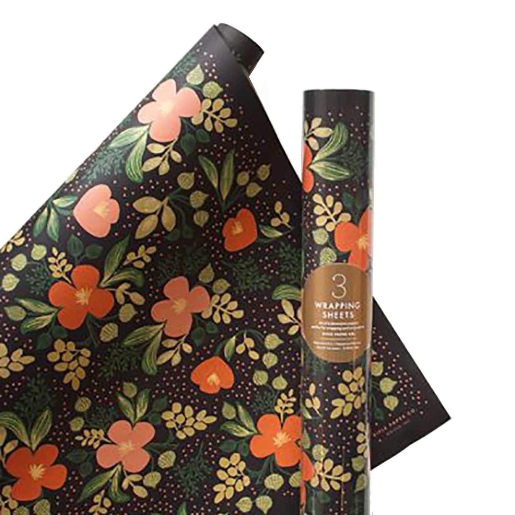 Rifle Paper Company Midnight Floral Wrap - Roll of 3