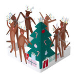 Meri Meri Dancing Reindeer Card