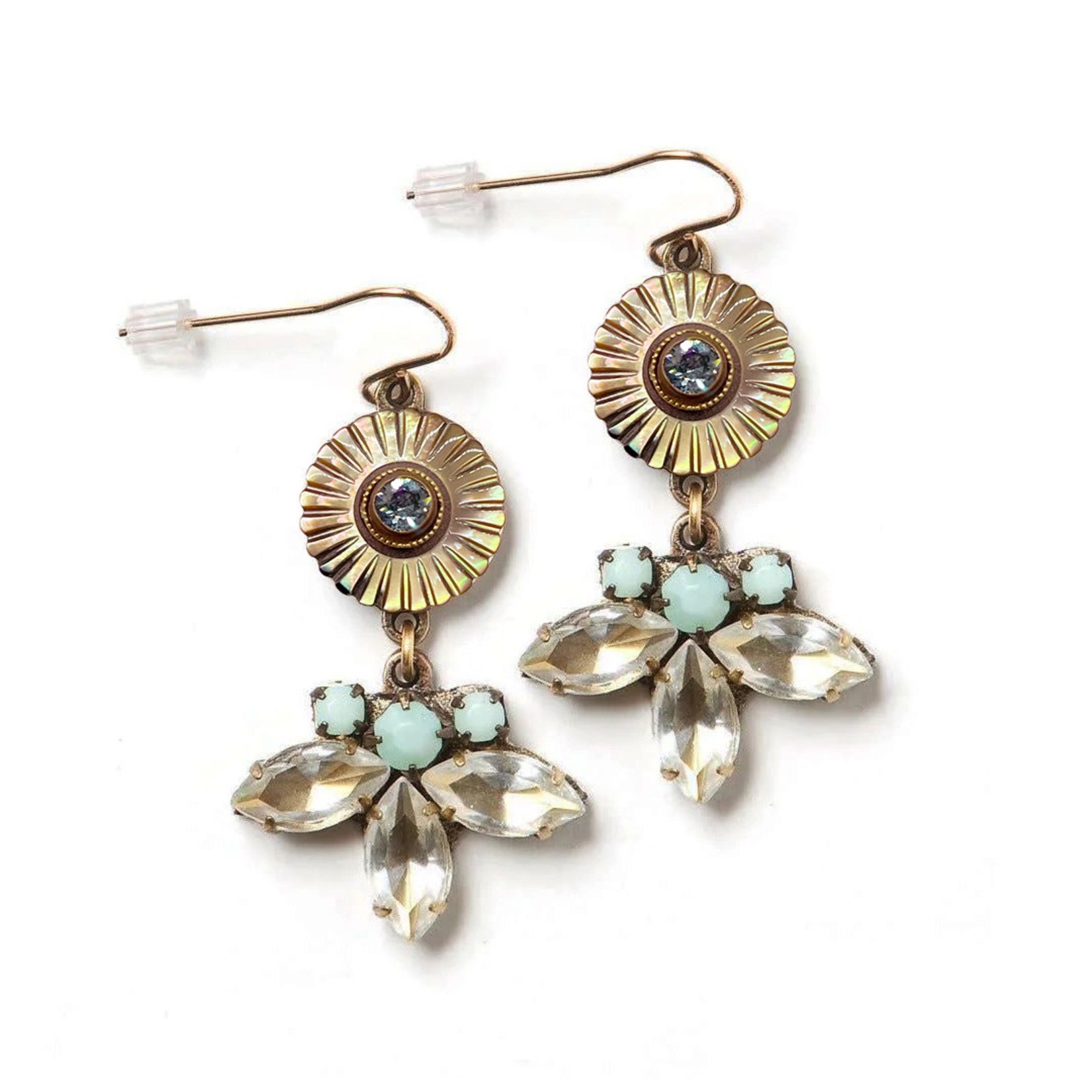 Elements, Jill Schwartz Shell Rhinestone Winter Desire Earrings