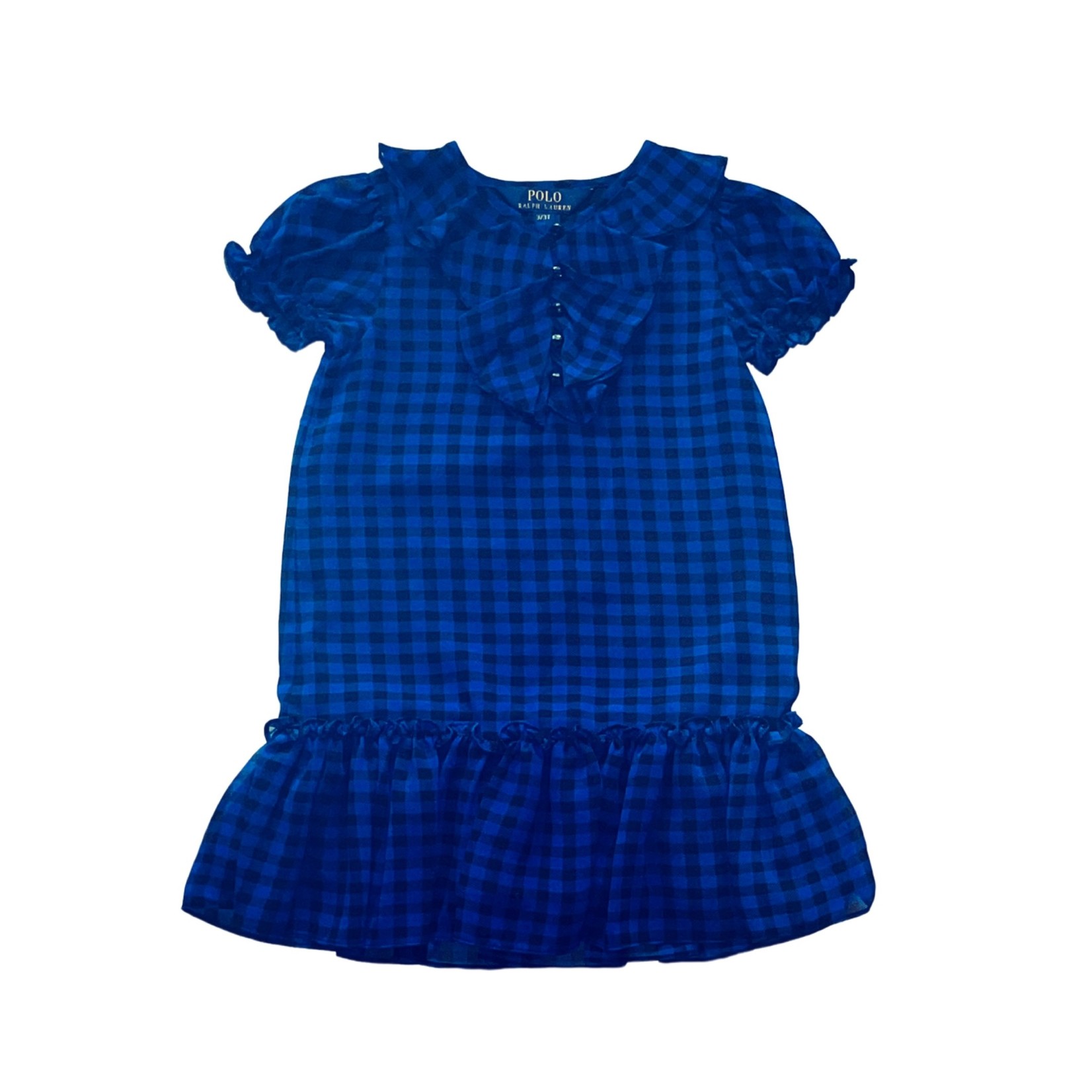 Ralph Lauren Girls Blue Plaid Dress