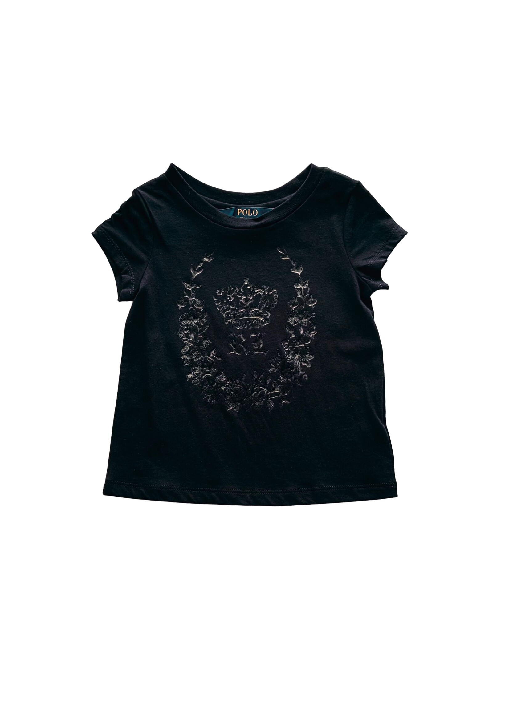 Ralph Lauren Girls Black  Graphic Tee