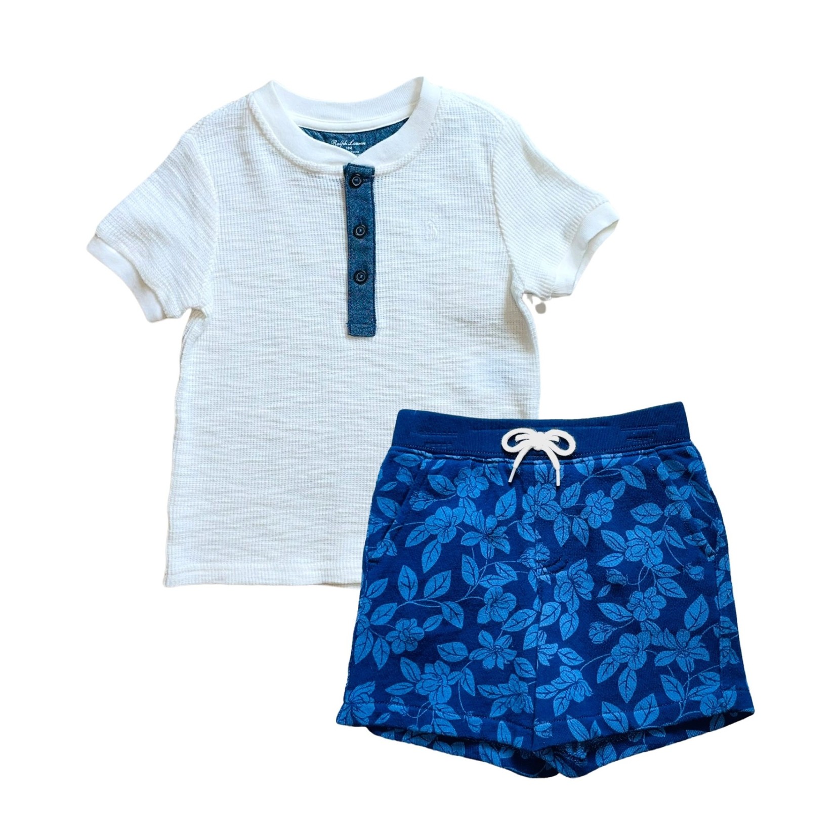 Ralph Lauren Navy Fleece Short Set