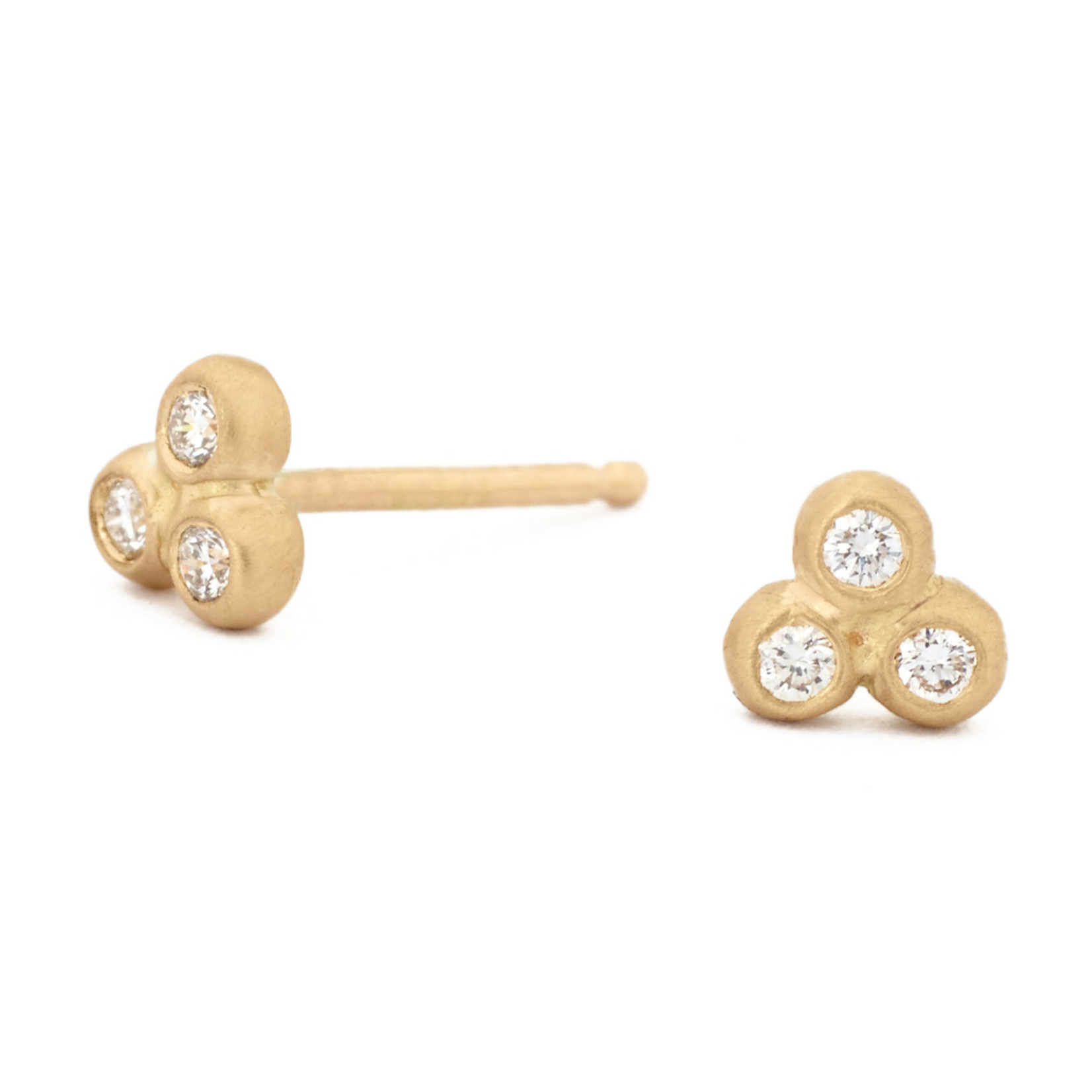 Anne Sportun Gold Trinity Post Earrings - 18K