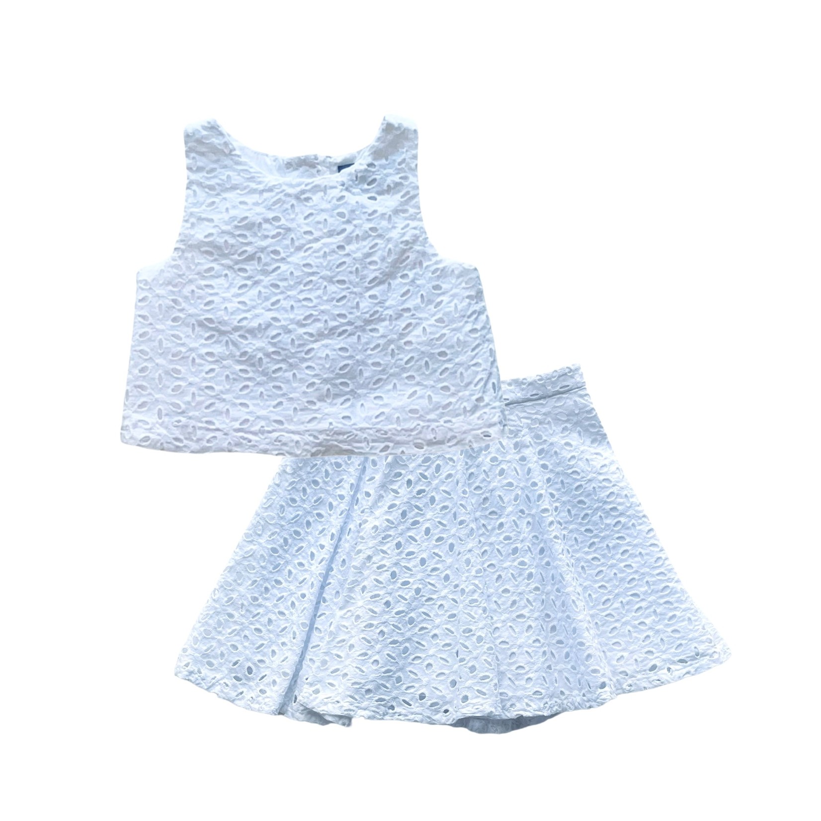 Ralph Lauren Cotton Eyelet Skirt Set - White