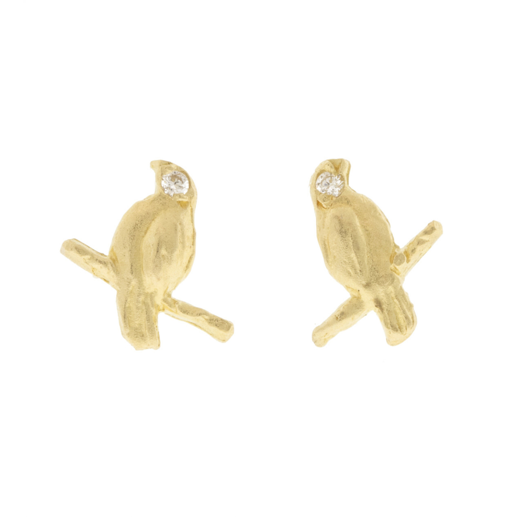 Victoria Cunningham 14k Bird Post with Diamonds