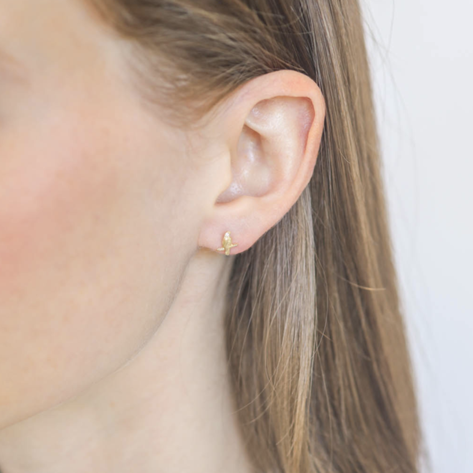 Victoria Cunningham 14k Bird Post with Diamonds