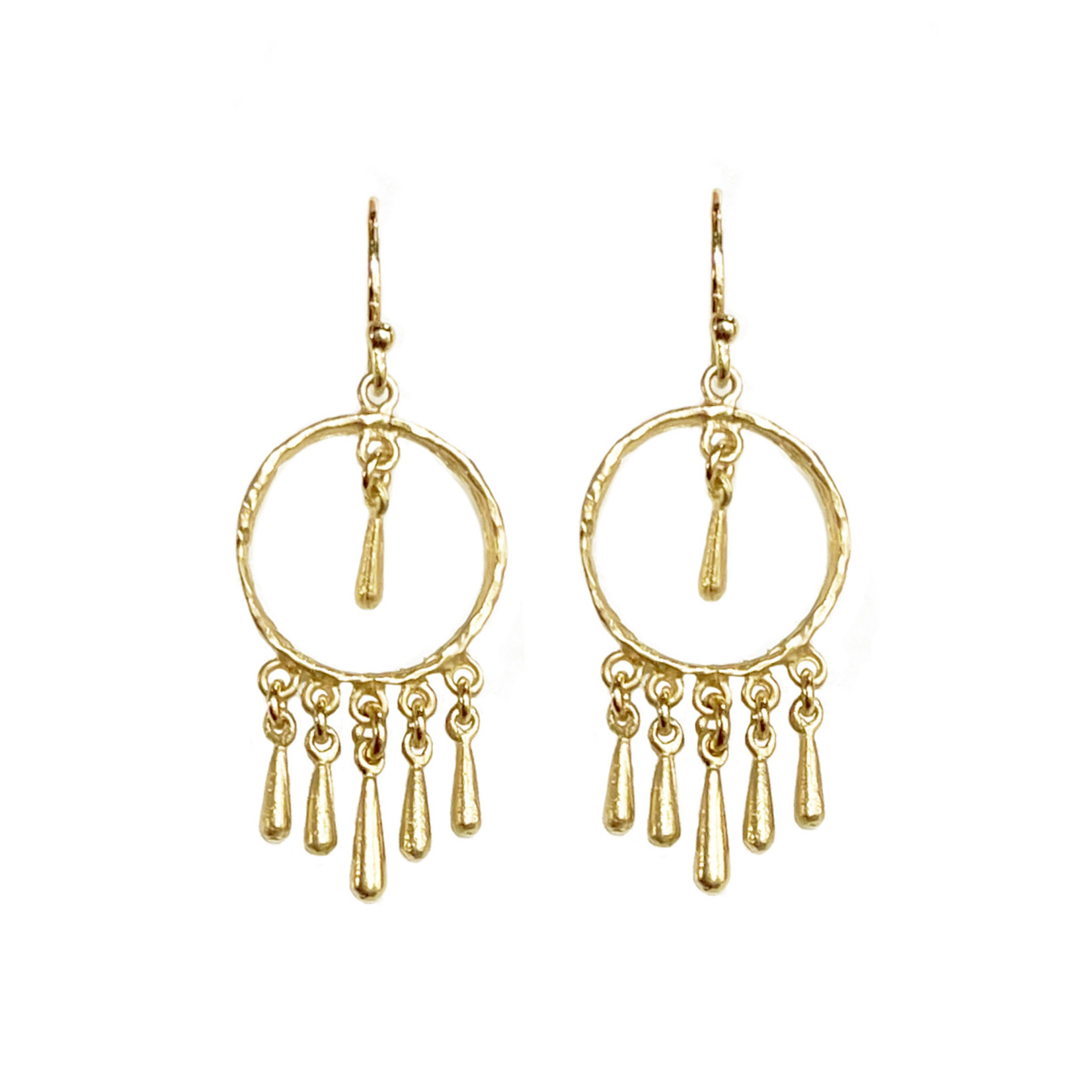 Victoria Cunningham Small Hoops with Fringe -14k