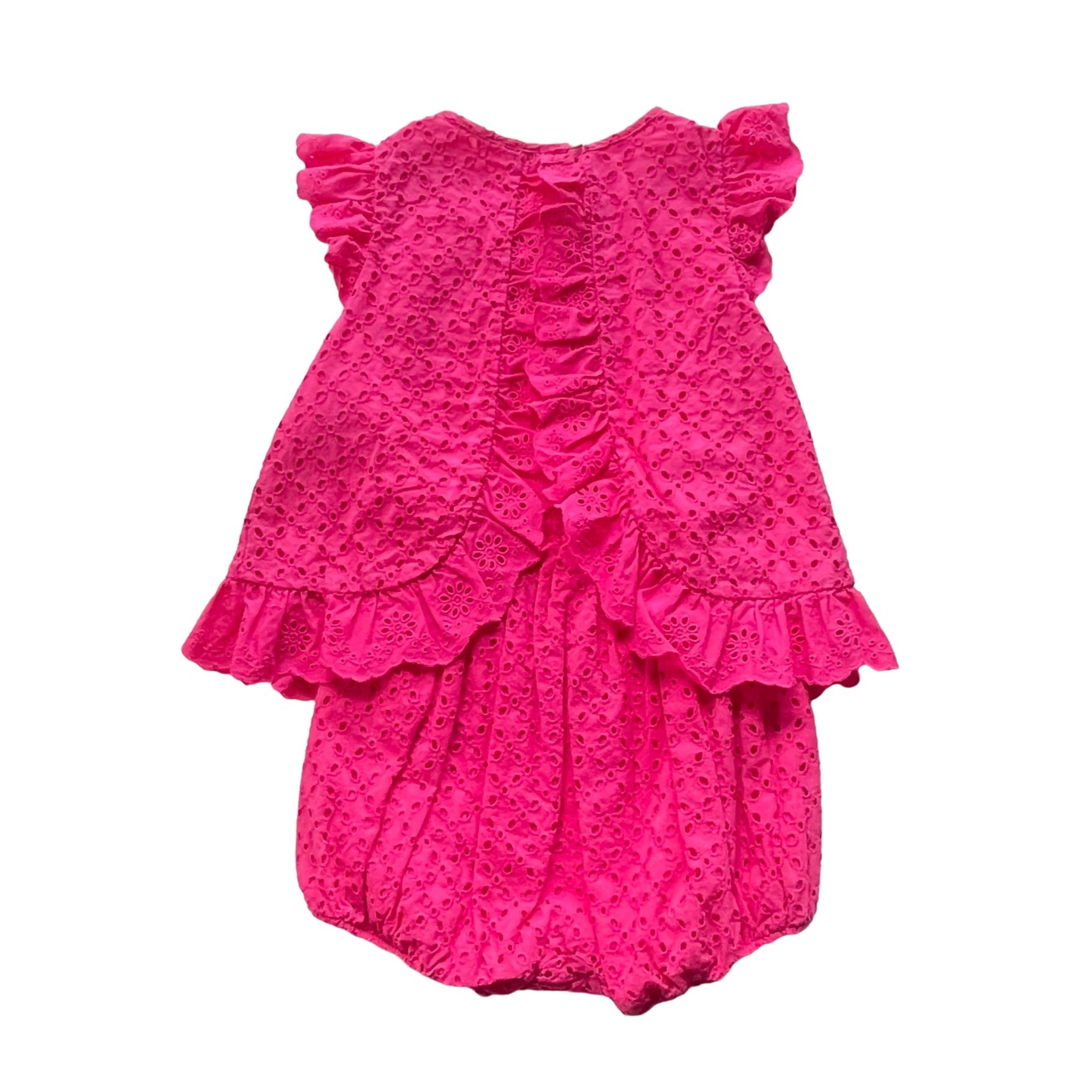 Ralph Lauren Baby Girls Pink Eyelet Shortall