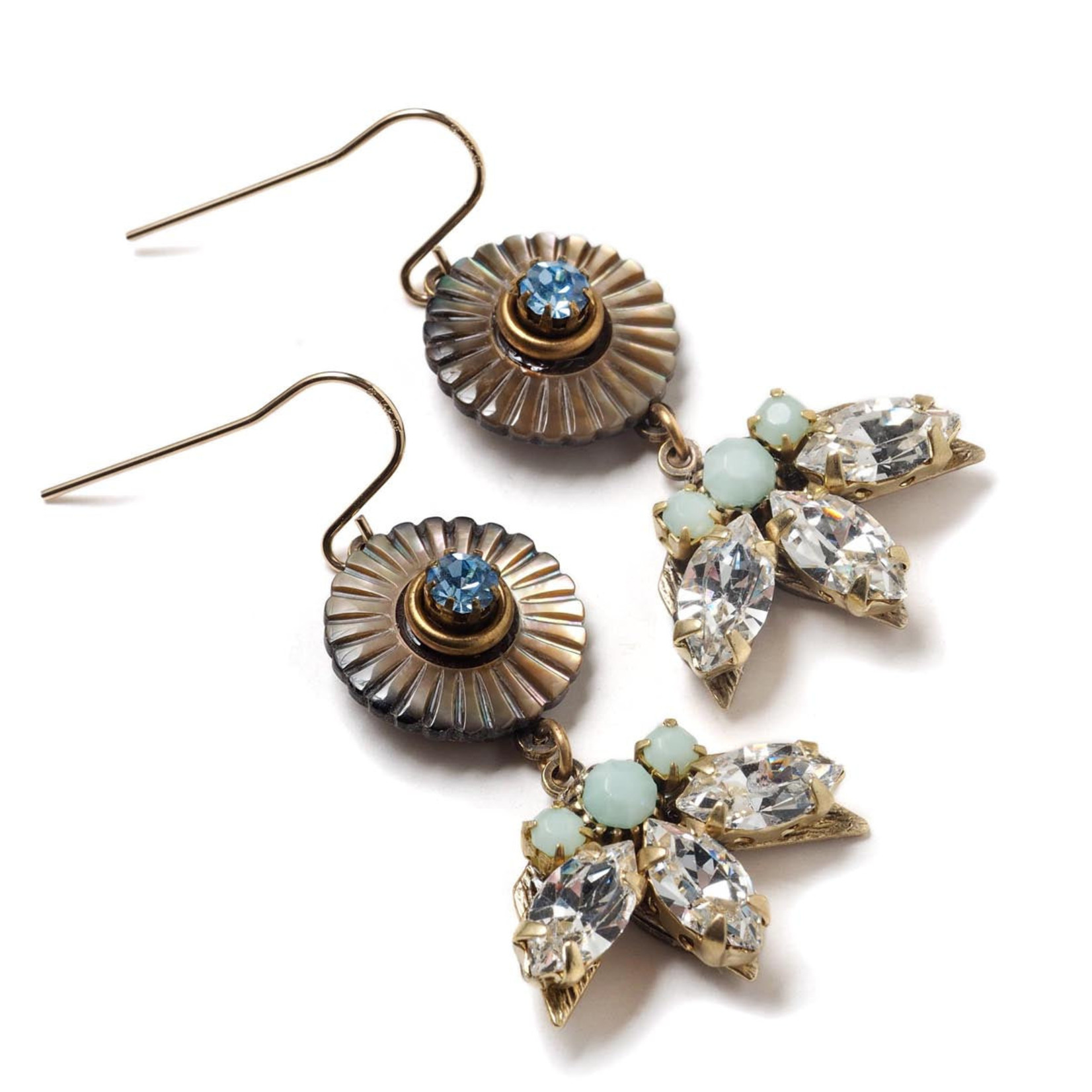 Elements, Jill Schwartz Shell Rhinestone Winter Desire Earrings