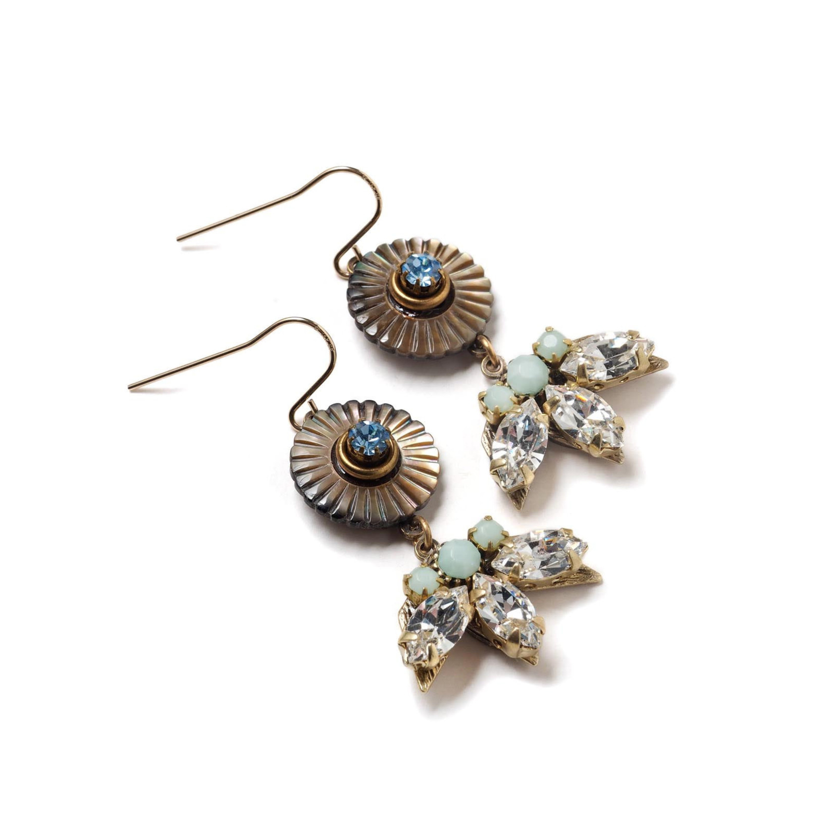 Elements, Jill Schwartz Shell Rhinestone Winter Desire Earrings