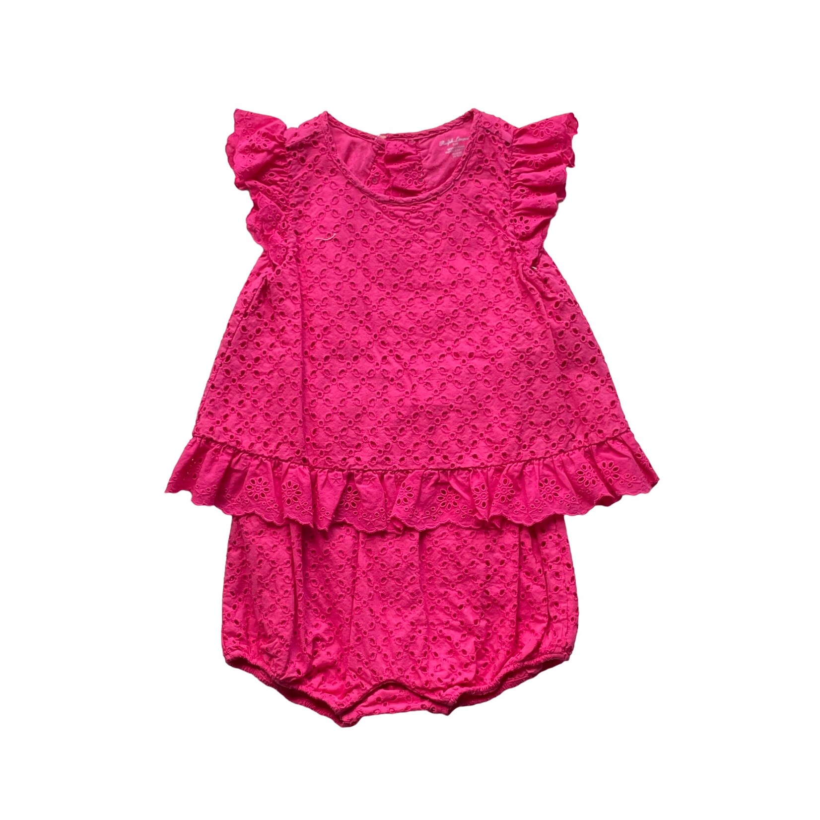 Ralph Lauren Baby Girls Pink Eyelet Shortall