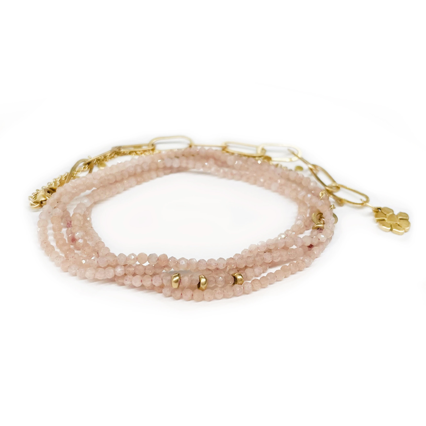 in2 design Felix  Faceted Peach Moonstone Wrap - 18K