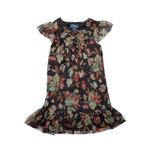 Ralph Lauren Girls Black and Green Floral Fall Dress