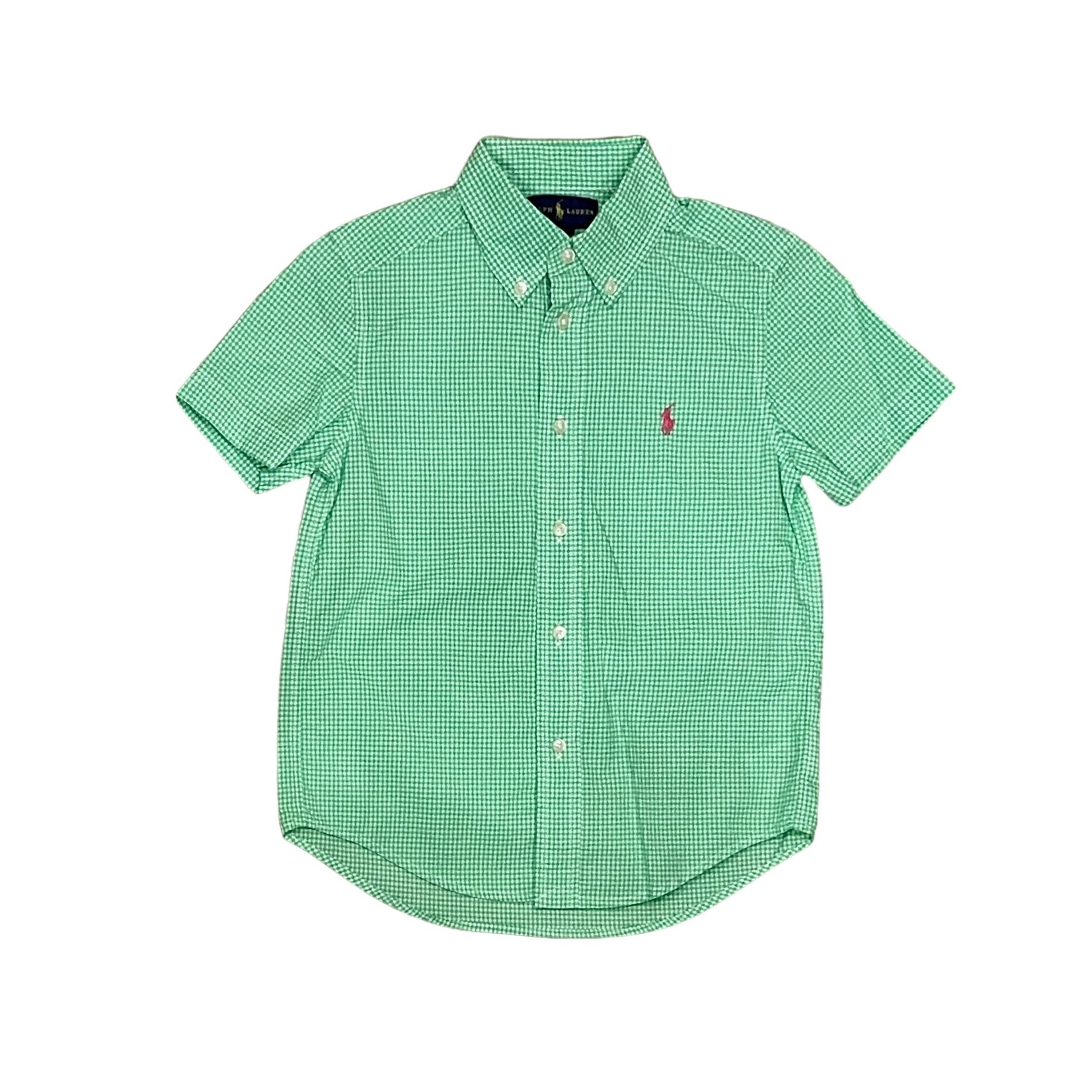 Ralph Lauren Boys Green Poplin Short Sleeve Shirt