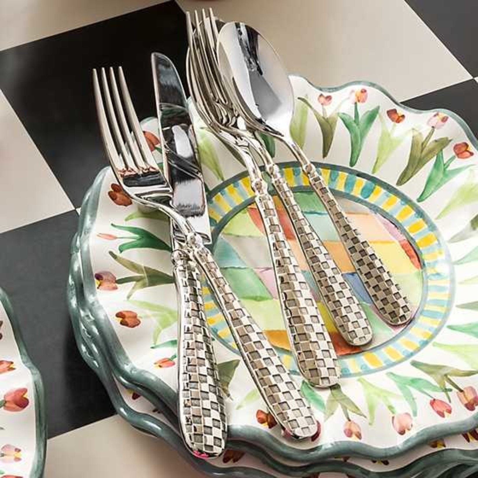 MacKenzie-Childs Check Flatware 5-Piece Place Setting