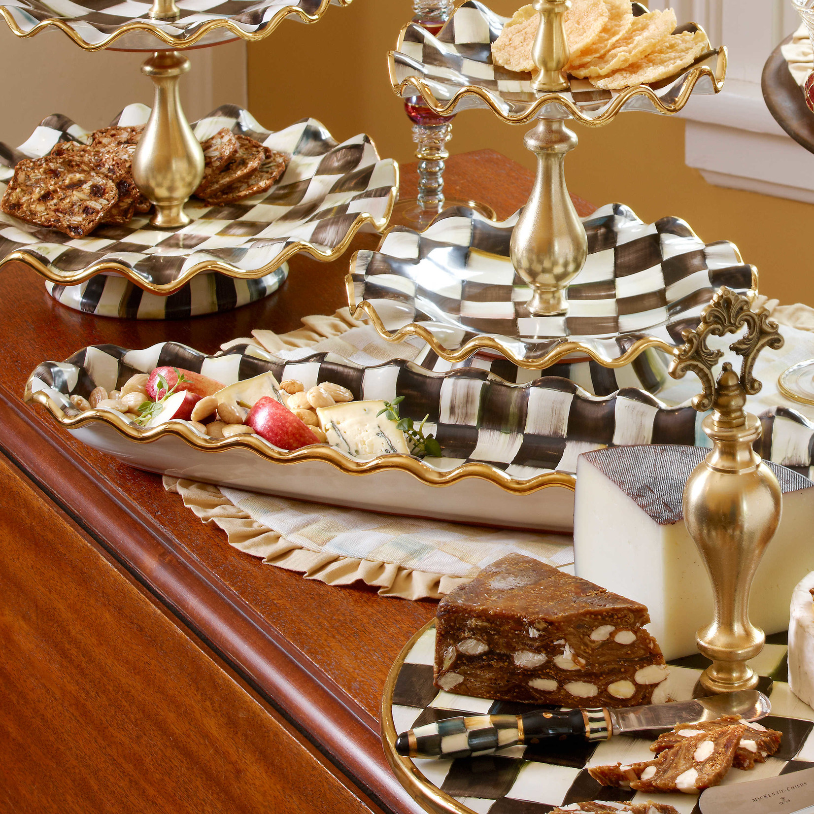 MacKenzie-Childs Courtly Check Hors D'oeuvre Tray