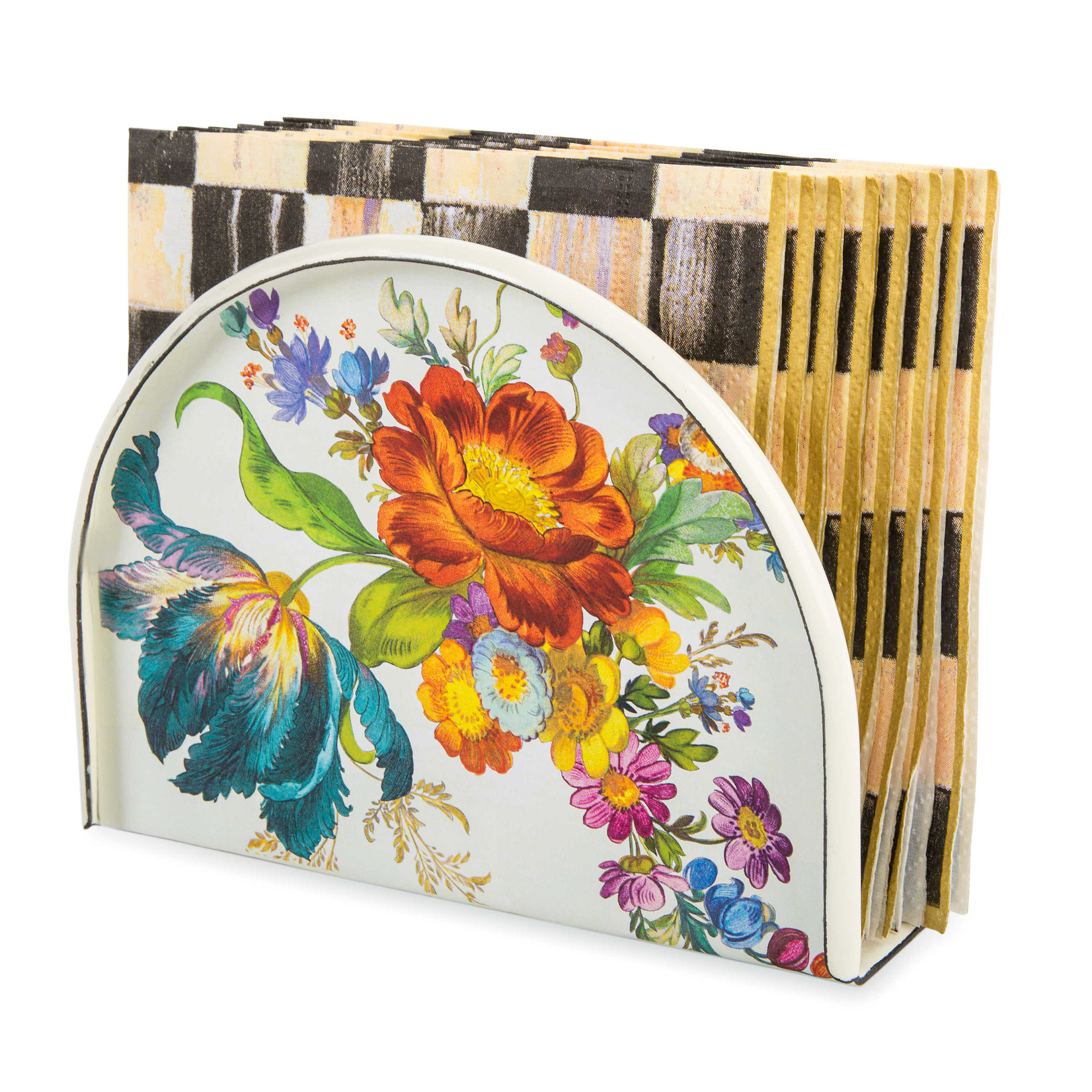 MacKenzie-Childs Flower Market Napkin Holder - White