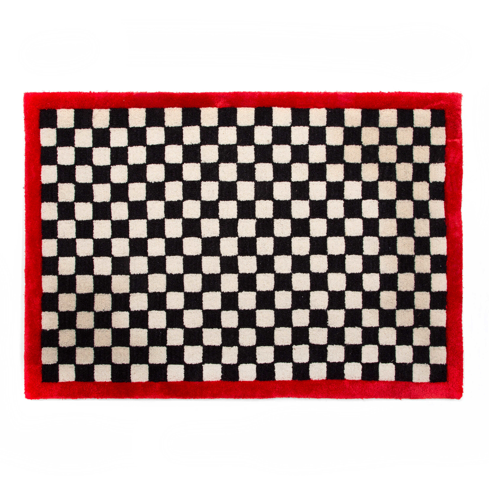 MacKenzie-Childs Check It Out Rug - 2'3'' x 3'9''- Red