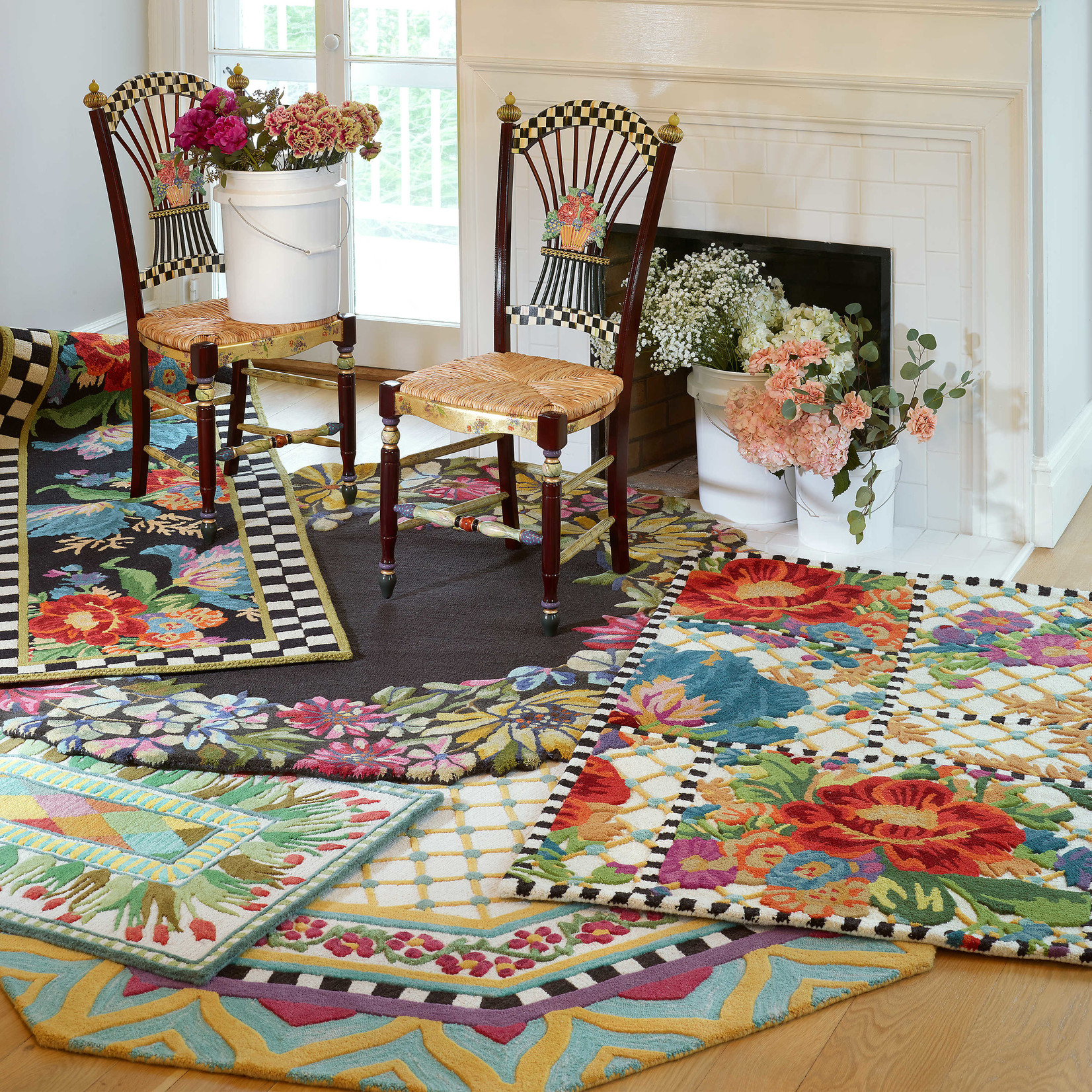 MacKenzie-Childs Flower Market Rug - 2'6" x 8' Runner