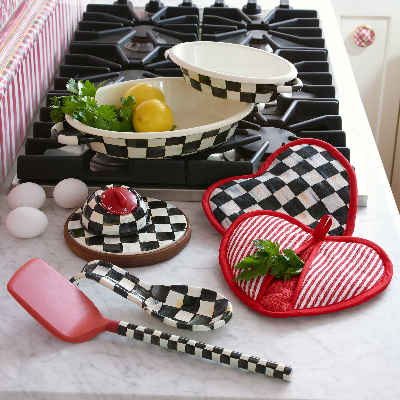 MacKenzie-Childs Courtly Check Heart Pot Holder