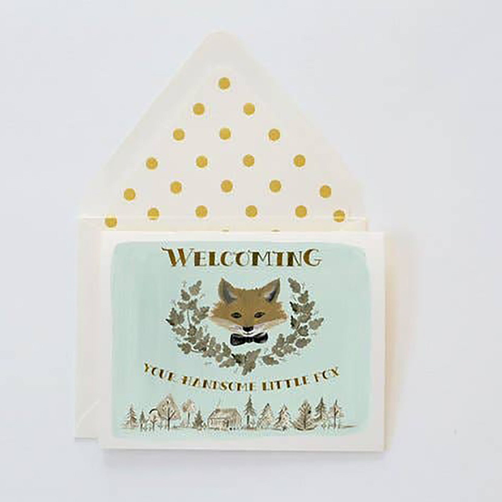 The First Snow Welcome You Handsome Little Fox Card_Blank Inside