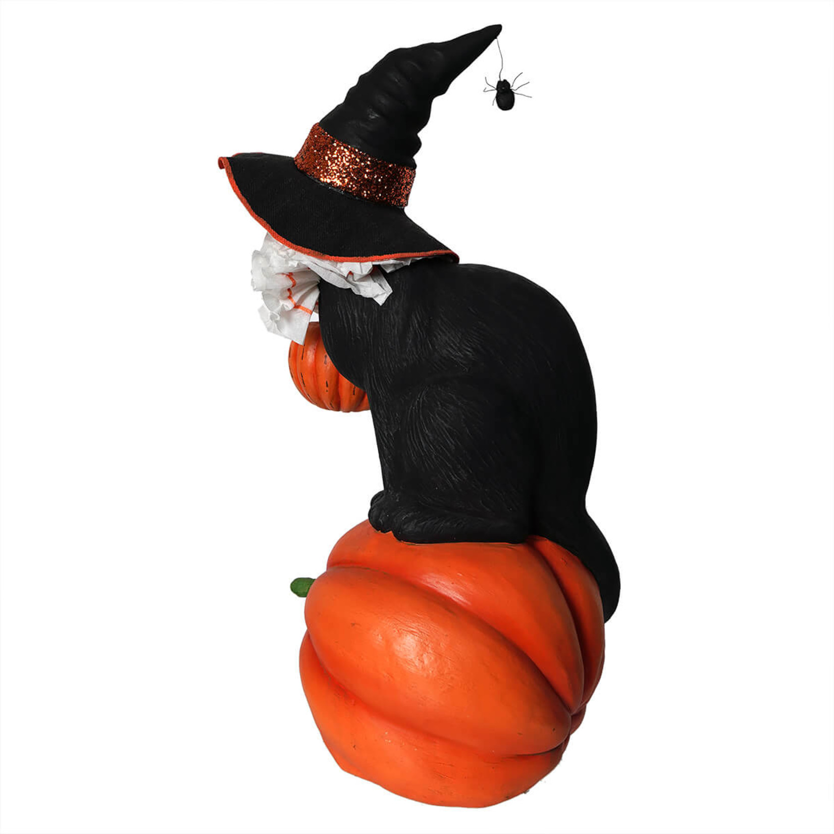 Bethany Lowe Black Cat Witch On Pumpkin