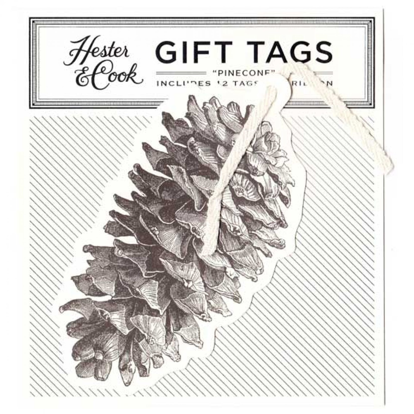 Hester & Cook Pinecone Gift Tags -Pack of 12