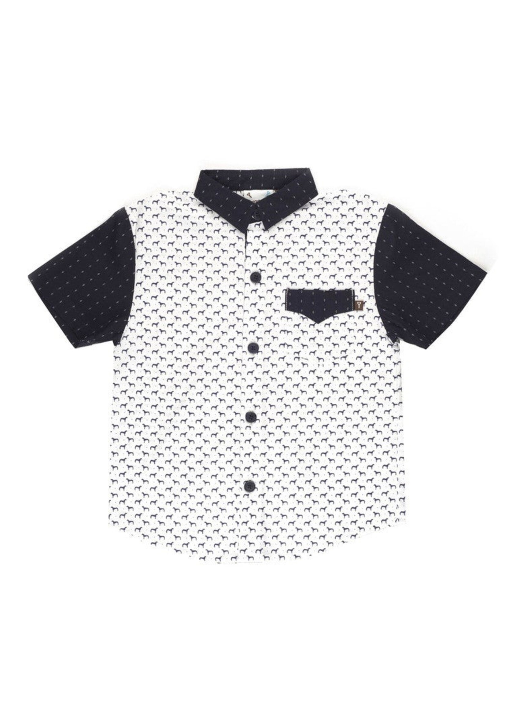 Fore!! Axel & Hudson Baby Boys White Dog Print Shirt