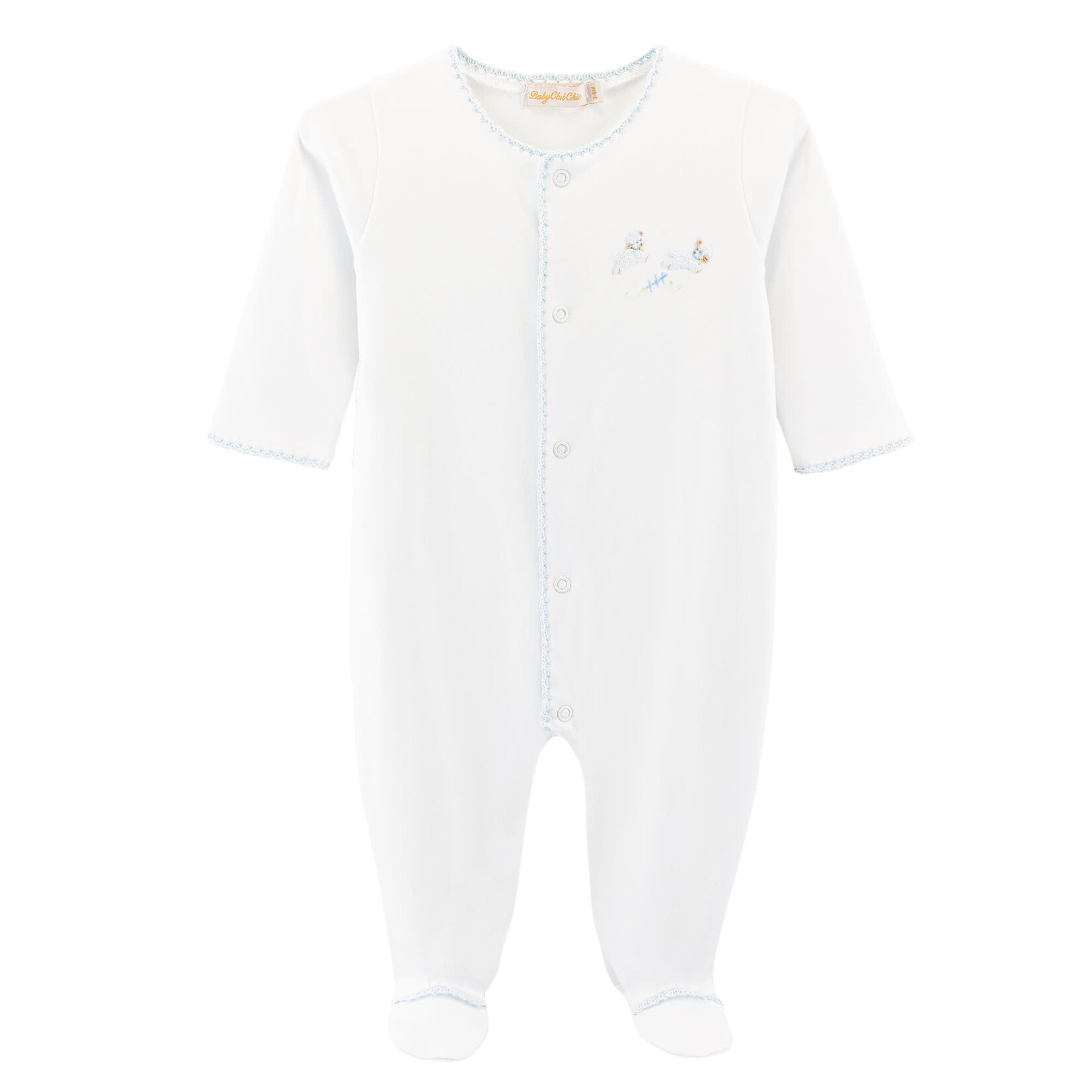Baby Club Chic Baby Lambs Blue Footie