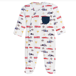 Baby Club Chic Vintage Racing  Cars Footie