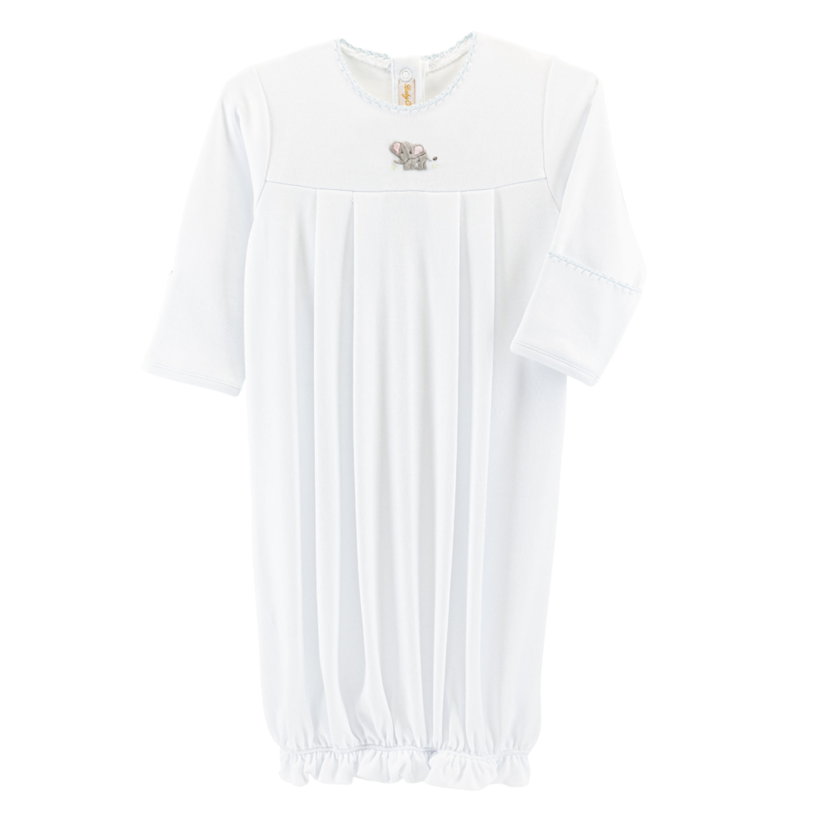 Baby Club Chic Savanna Emb. Gown w/ Crochet Trim