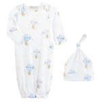 Baby Club Chic Let's Fly Together Blue Gown & Hat Set