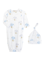 Baby Club Chic Let's Fly Together Blue Gown & Hat Set