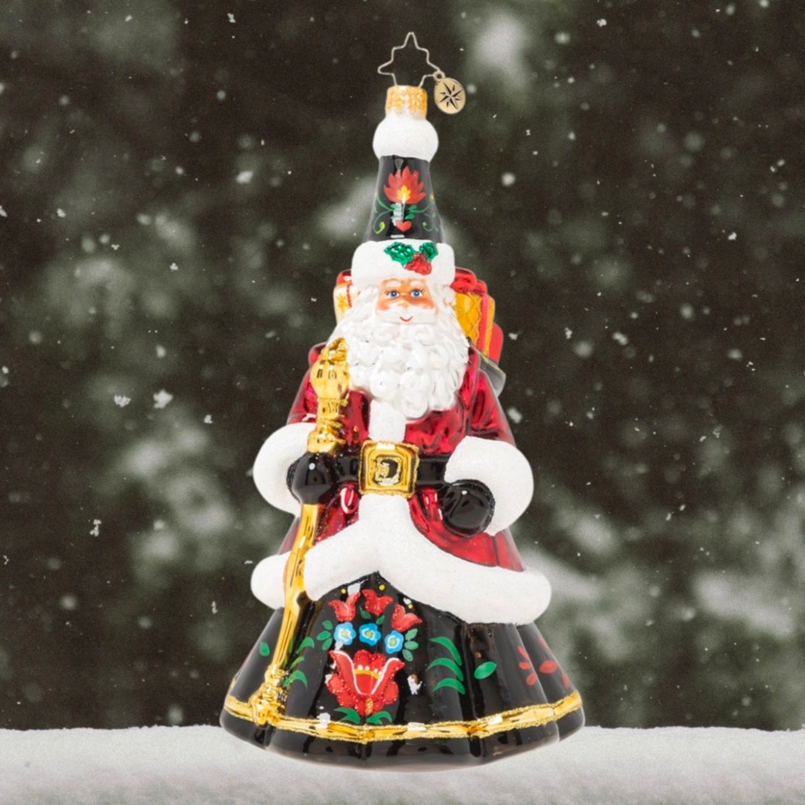 Christopher Radko Festive Folk Santa Ornament
