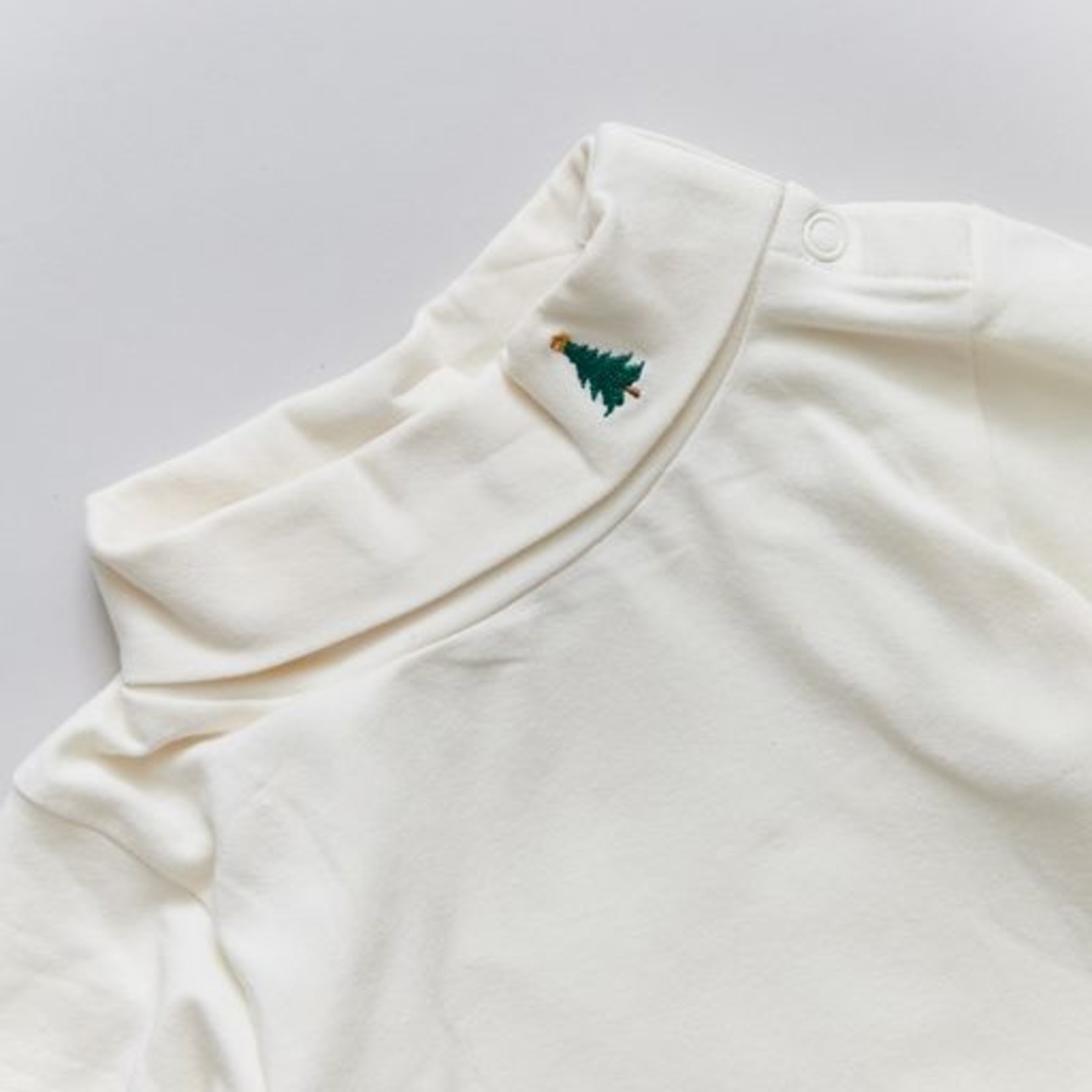 Pink Chicken Baby Organic Bodysuit-Tree Embroidery