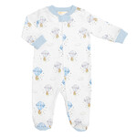 Baby Club Chic Let's Fly Together Blue Zipped Footie