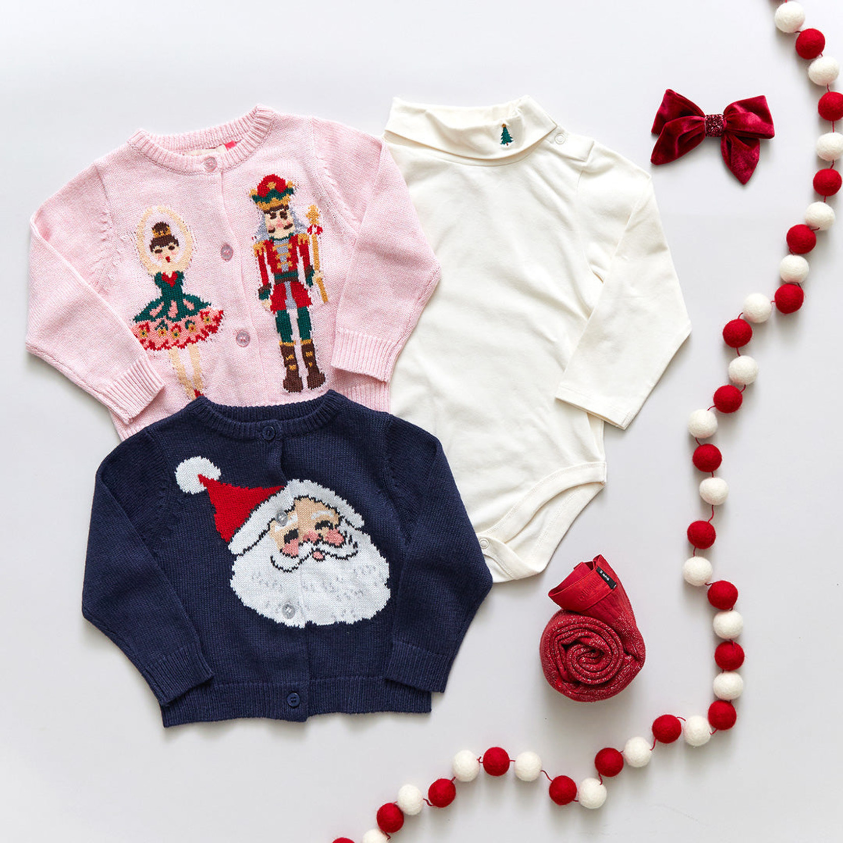 Pink Chicken Baby Holiday Sweater-Santa