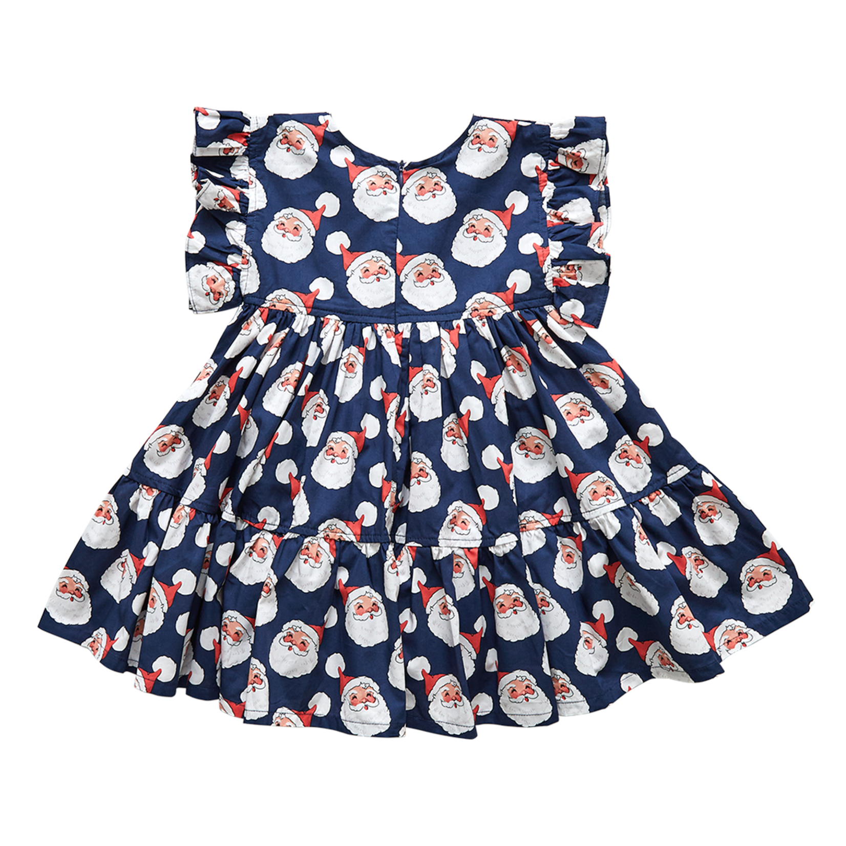 Pink Chicken Baby Kit Dress Set - Navy Santas