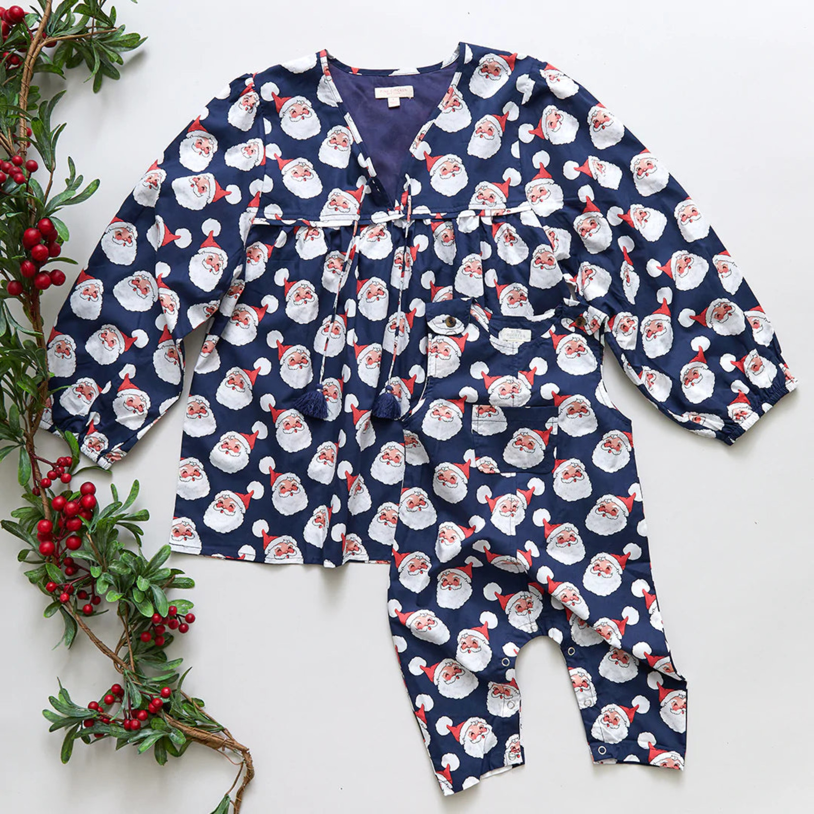 Pink Chicken Noah Jumper-Navy Santas