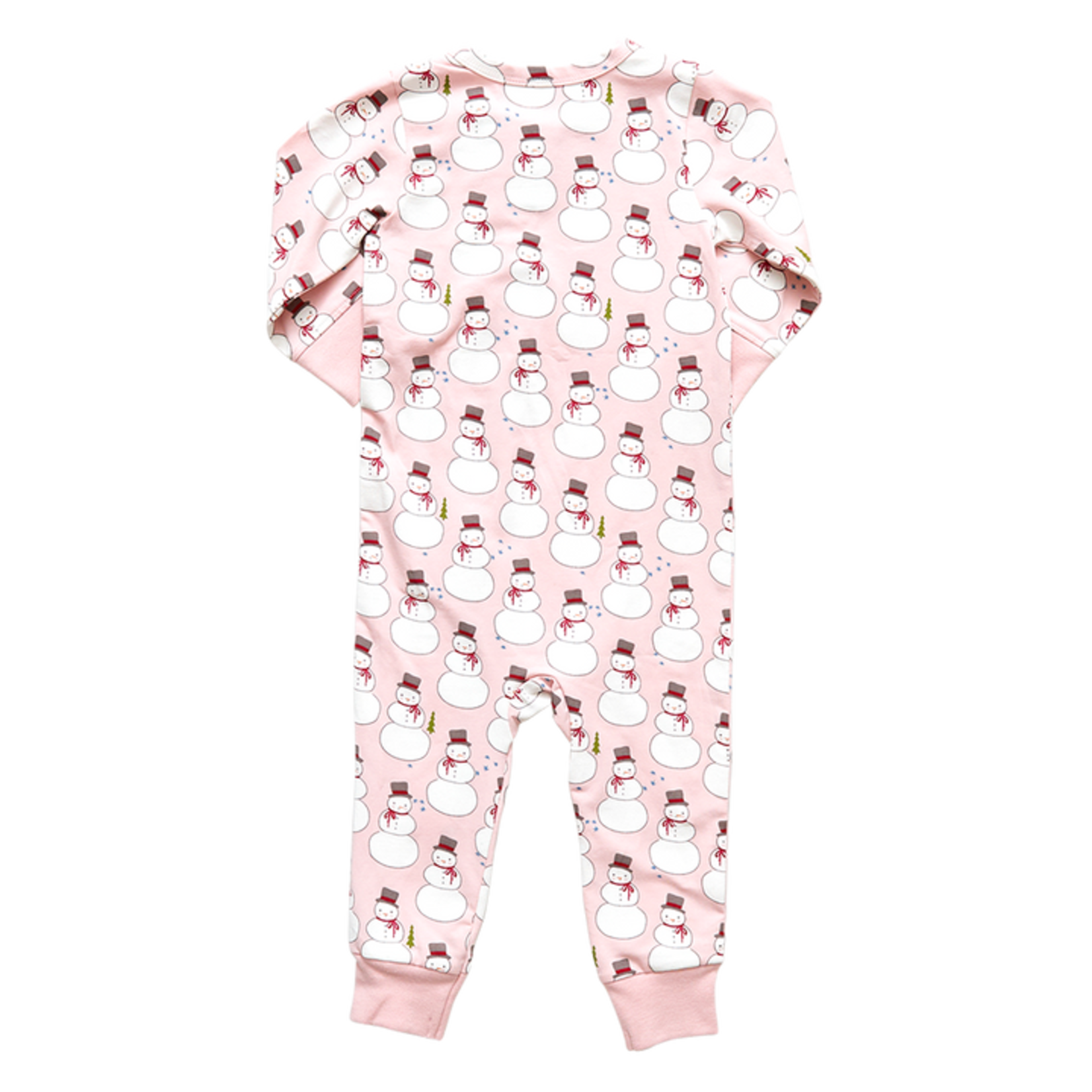 Pink Chicken Pink Snowmen Baby Organic Romper