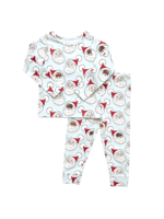 Pink Chicken Sky Blue Santas Kids Organic Pj Set