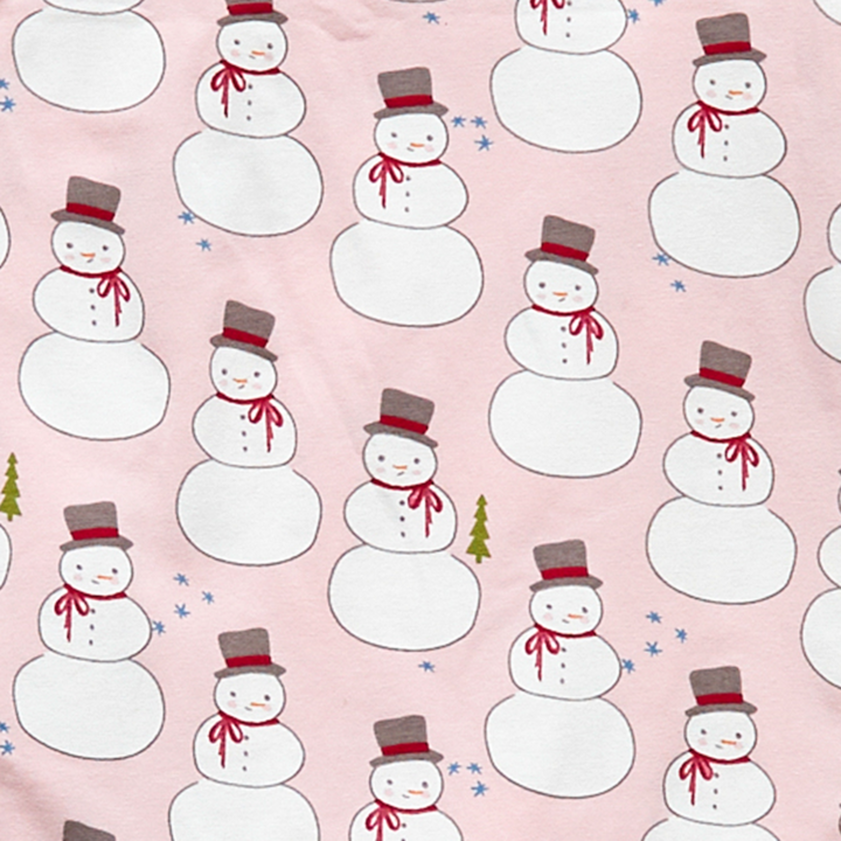 Pink Chicken Pink Snowmen Kids Organic Pj Set