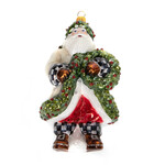 MacKenzie-Childs Glass Ornament- Farmhouse Santa