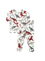 Pink Chicken Holiday T-Rex Kids Organic Pj Set